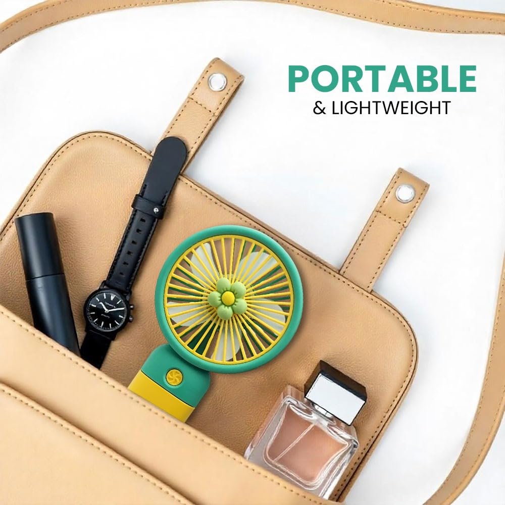 Portable Rechargeable Fan | USB Charging Personal Mini Fan | 3-Speed Adjustable Table Fan for Home, Office & Travel