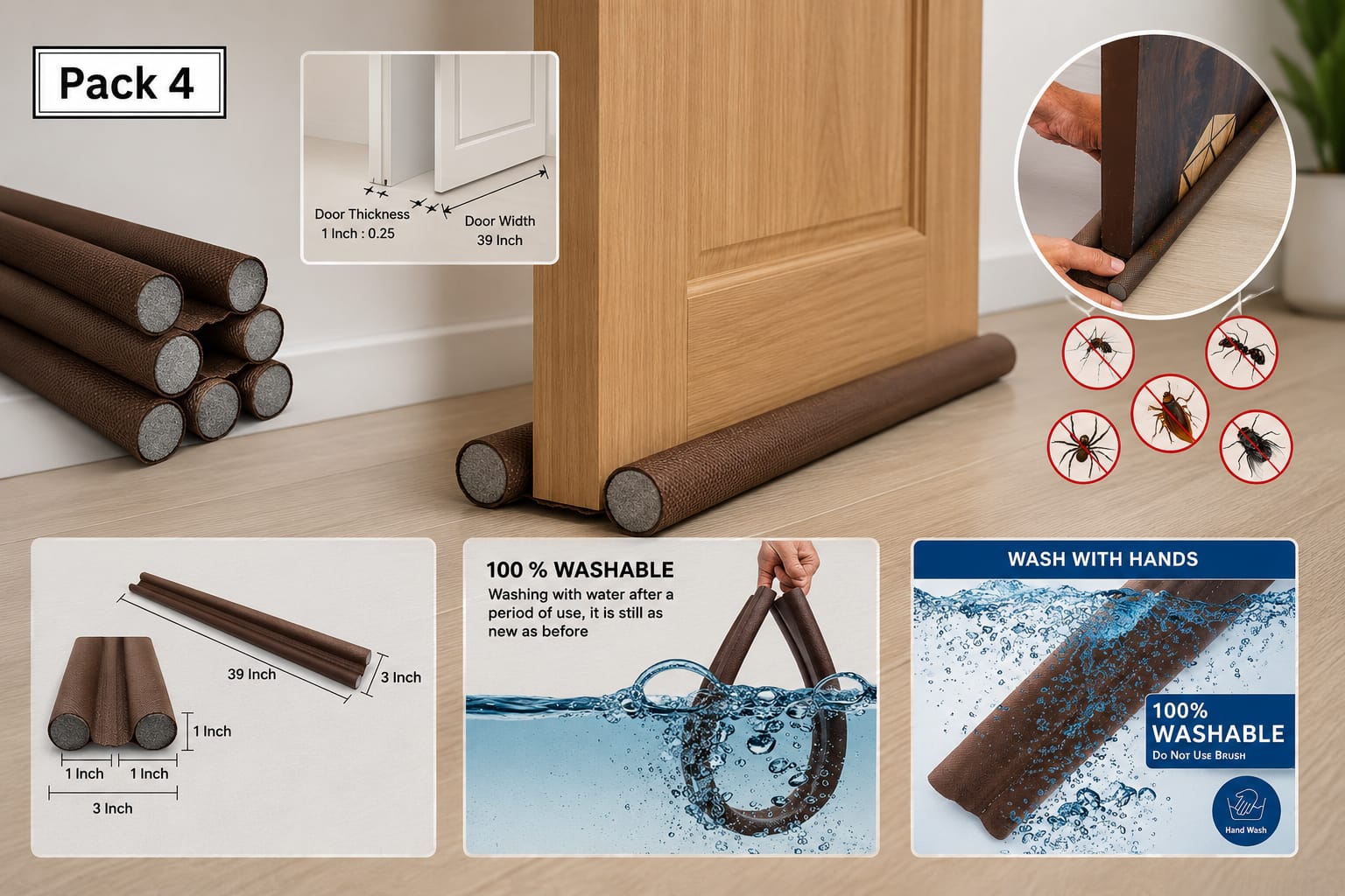 Door Guard | Noise Reduction Bottom Seal Strip pack of 2