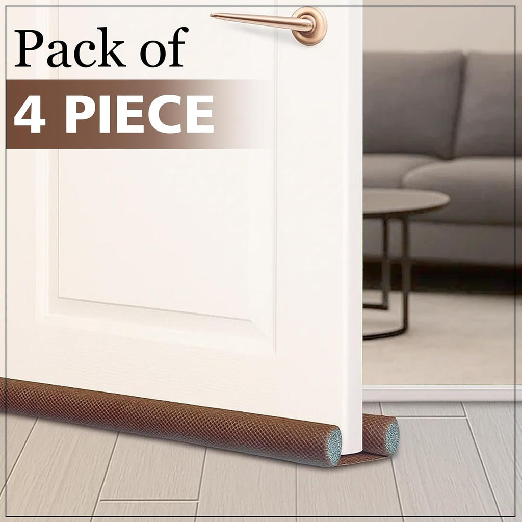 Double Sided Under Door Draft Blocker 39 Inch | Door Bottom Seal for Dust, Noise, Insects & Air Leakage | Energy Saving Door Gap Guard (Brown)