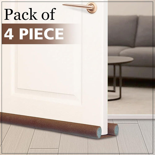 Double Sided Under Door Draft Blocker 39 Inch | Door Bottom Seal for Dust, Noise, Insects & Air Leakage | Energy Saving Door Gap Guard (Brown)