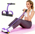 TRIYON Foot Pedal Resistance Band for Home Workout | 4 Tube Tummy Trimmer | Full Body Exercise Equipment for Men & Women | Yoga Pull Rope | Abdominal, Arm, Leg & Waist Fitness Trainer (Purple)