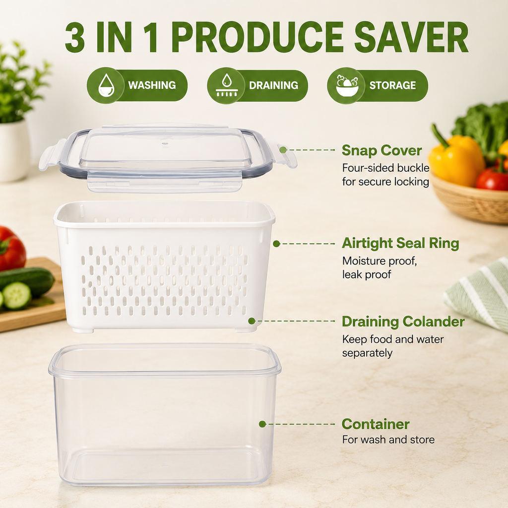 Multipurpose Plastic Storage Basket for Kitchen, Fruits, Vegetables & Snacks