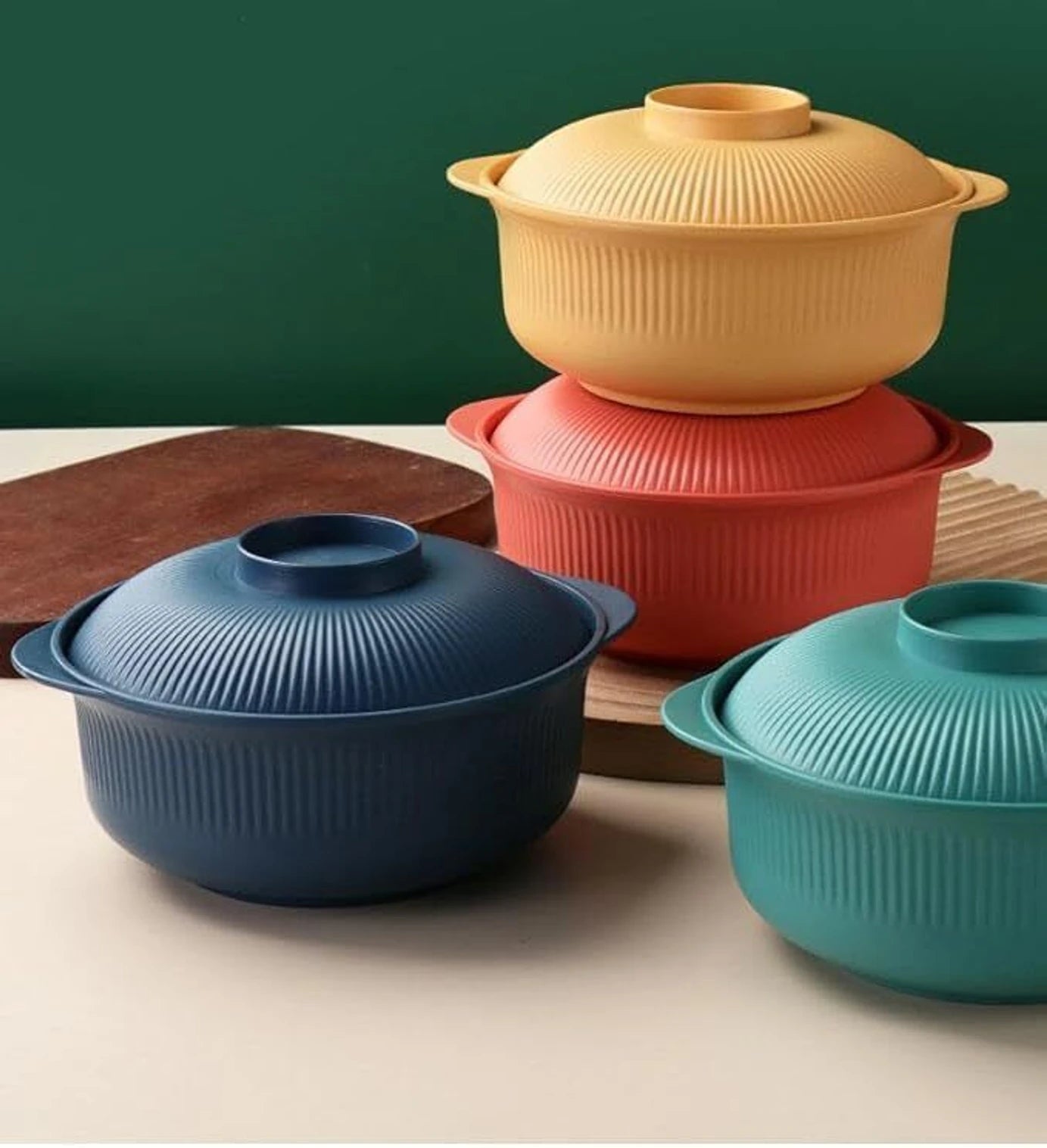 Insulated Food Casserole Set | Heat Retention Hot Pot Containers with Lid | Kitchen Serving Bowl for Chapati, Rice & Curry (Pack of 4)